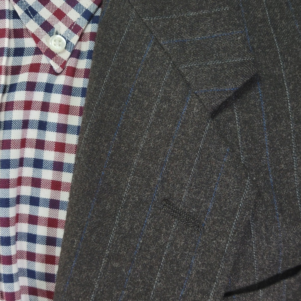 VTG Nino Cerruti Men's Sport Coat Blazer Two Button Flannel Brown Striped 40R - Picture 9 of 12